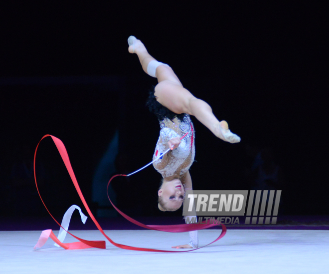 Day 2 of FIG World Cup Final in Rhythmic Gymnastics kicks off in Baku. Azerbaijan, Baku, 23 July 2016